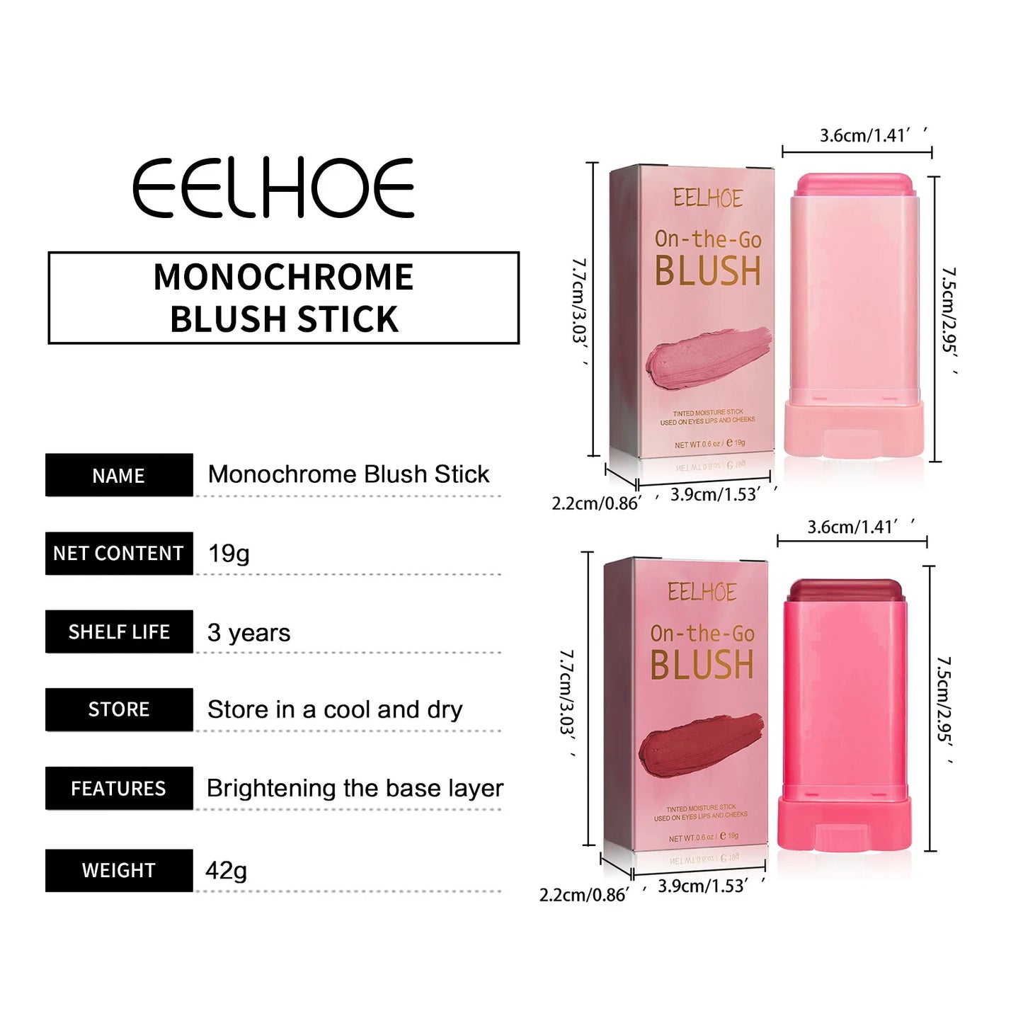 Multifunctional blush Pencil Cream Tint for cheeks